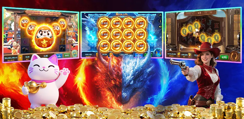 Diversidade de jogos de slot e cassino